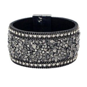 West Coast Cowgirl Redmond Black Beaded Cuff Bracelet
